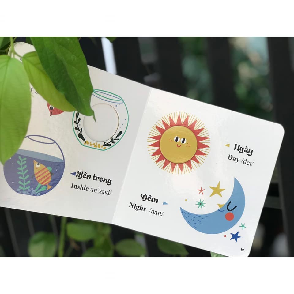 Combo 4 quyển  Đục trổ thông minh Những từ vựng đầu đời của bé song ngữ Việt Anh cho bé dưới 6 tuổi