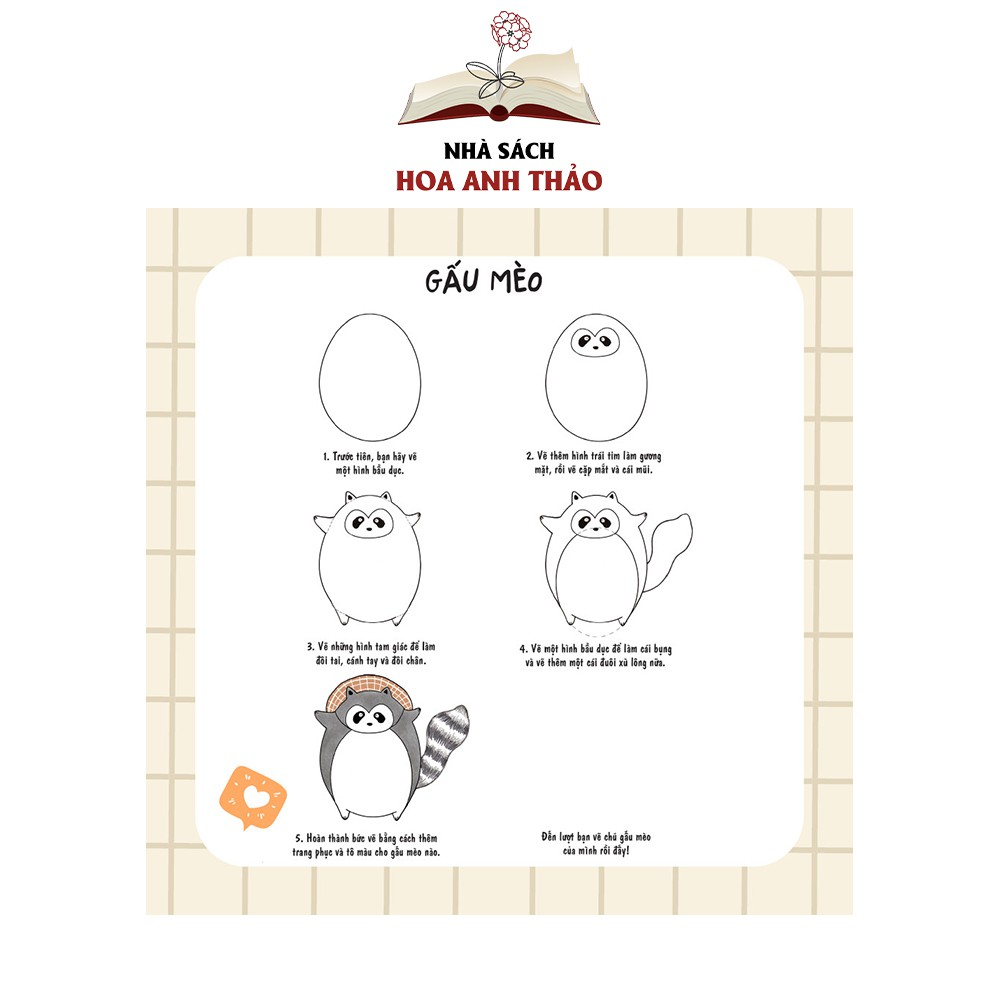 Sách Vẽ theo phong cách kawaii với 5 bước đơn giản dành cho trẻ từ 3 tuổi trở lên