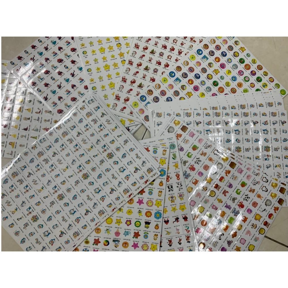 Sticker Khen Thưởng Học Sinh Combo 10 Tờ A4 Tiếng Việt - Tiếng Anh