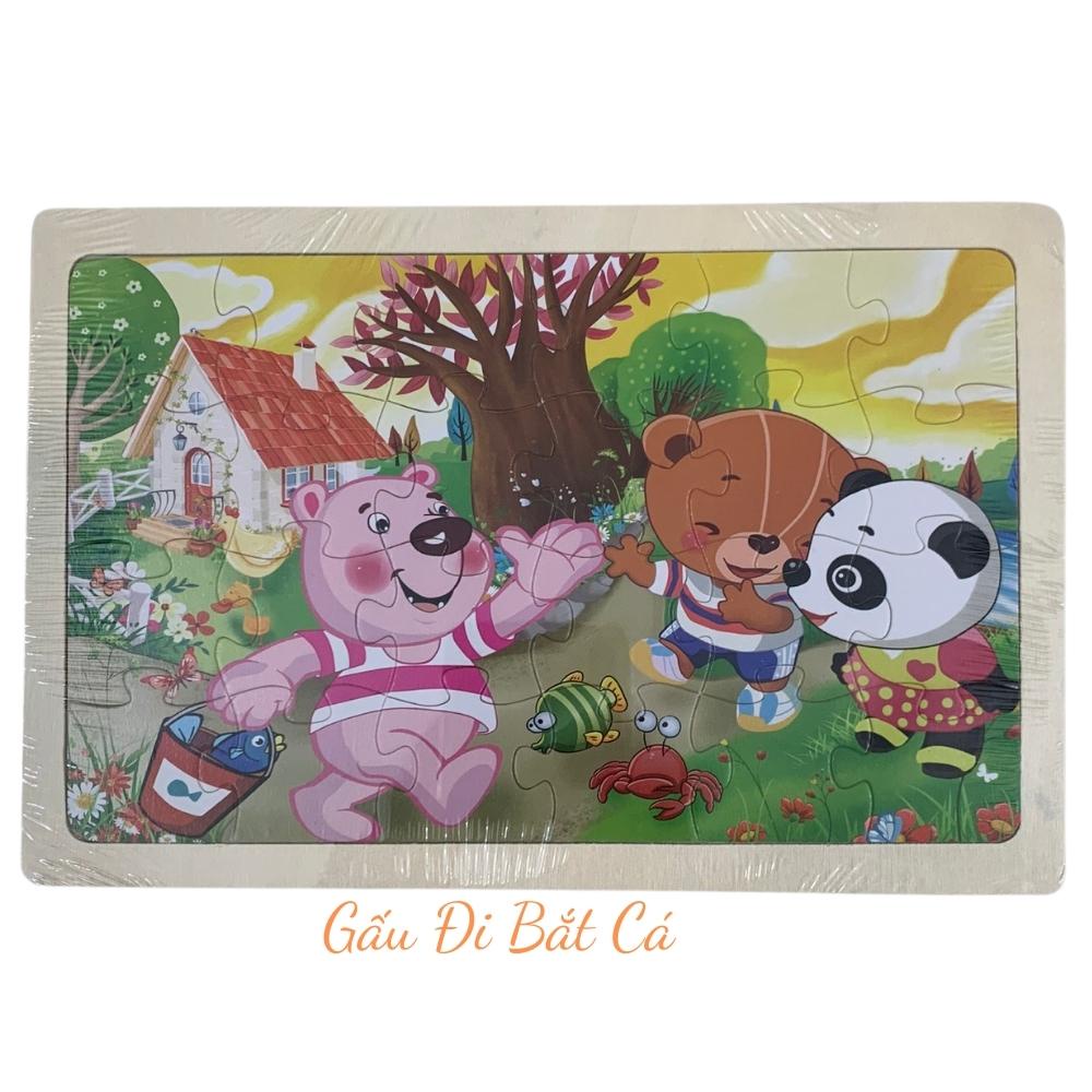 Đồ chơi Tranh Ghép Hình 24 Miếng Bằng Gỗ Cho Bé