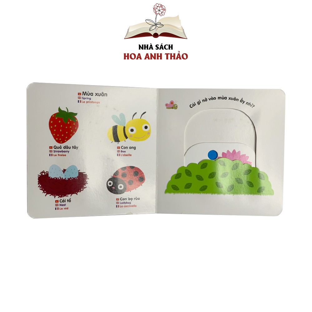 Sách chuyển động tương tác - Đa ngữ Anh Việt Pháp chủ đề Seasons Các mùa trong năm