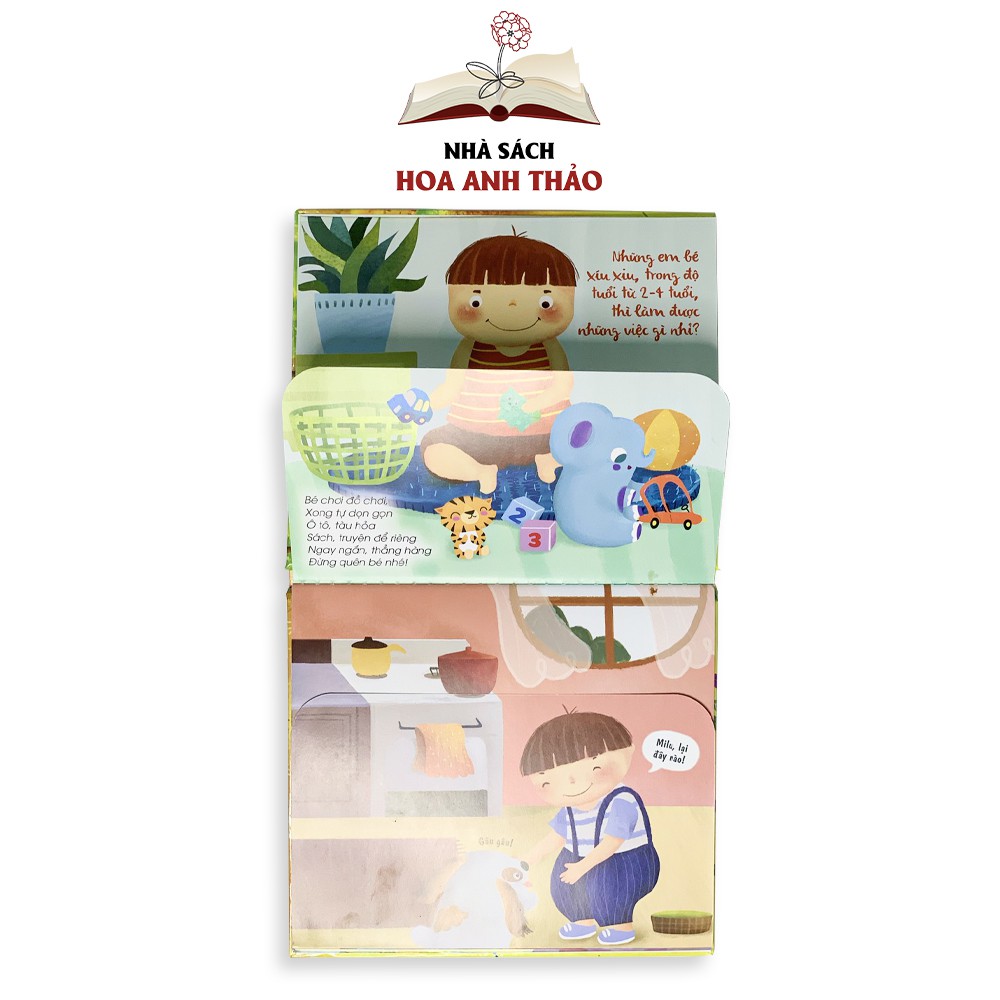 Sách tương tác - Lật mở cùng con: Làm việc nhà dễ thôi mà và Tự lập không hấp tấp (Kỹ năng đầu đời cho bé)