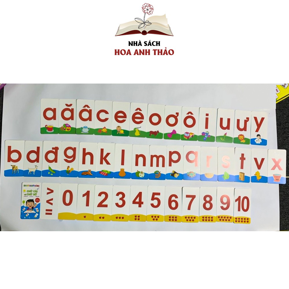 Thẻ Flashcard Việt Hà Chữ cái và chữ số 42 thẻ cho bé học Tiếng Việt