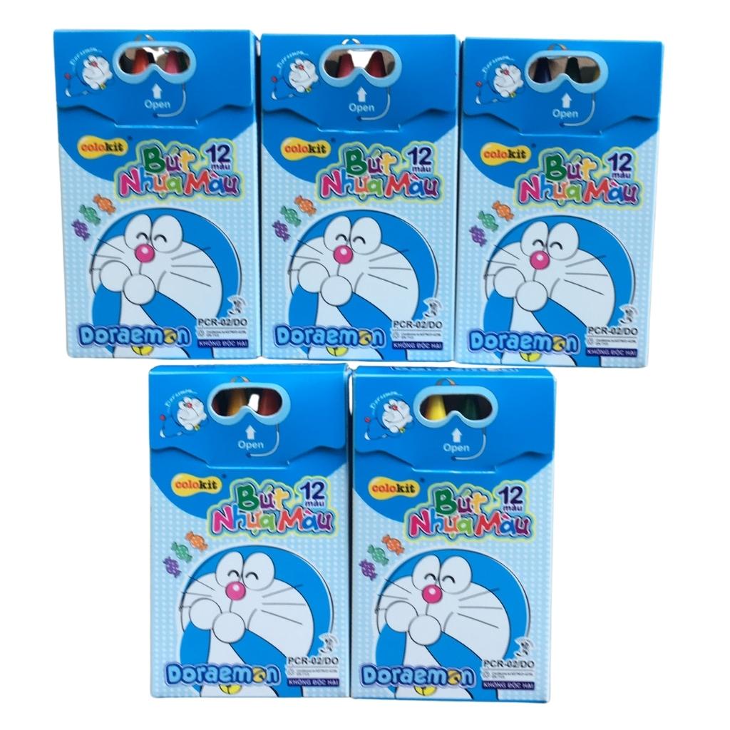 Bút sáp nhựa Doraemon 12 màu Colokit PCR-02/Do
