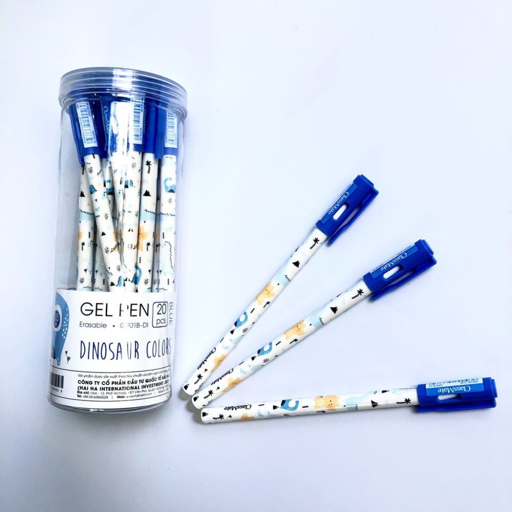 Bút Gel Xoá Được GP01 B-DI Dinosaur Classmate Ngòi 0.5mm - xanh,đen,tím