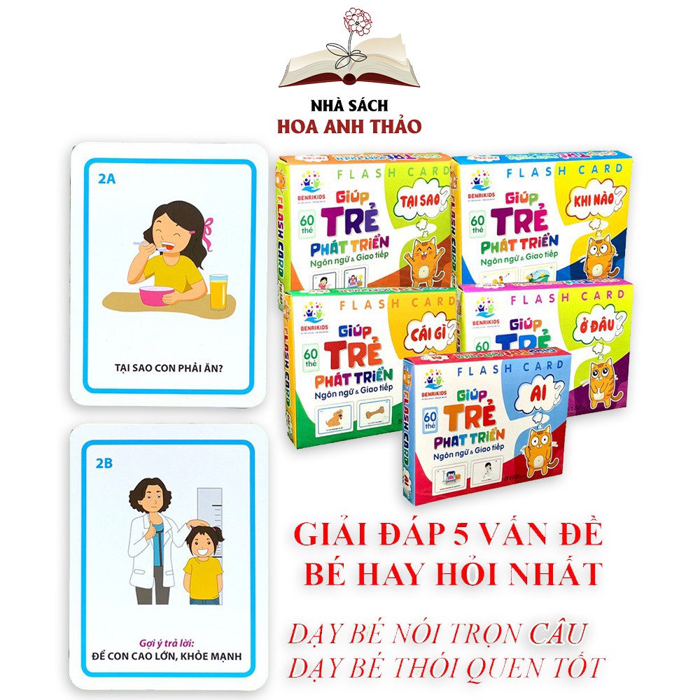 Bộ thẻ Flashcard 300 câu hỏi và trả lời Việt Hà giúp trẻ phát triển ngôn ngữ và giao tiếp