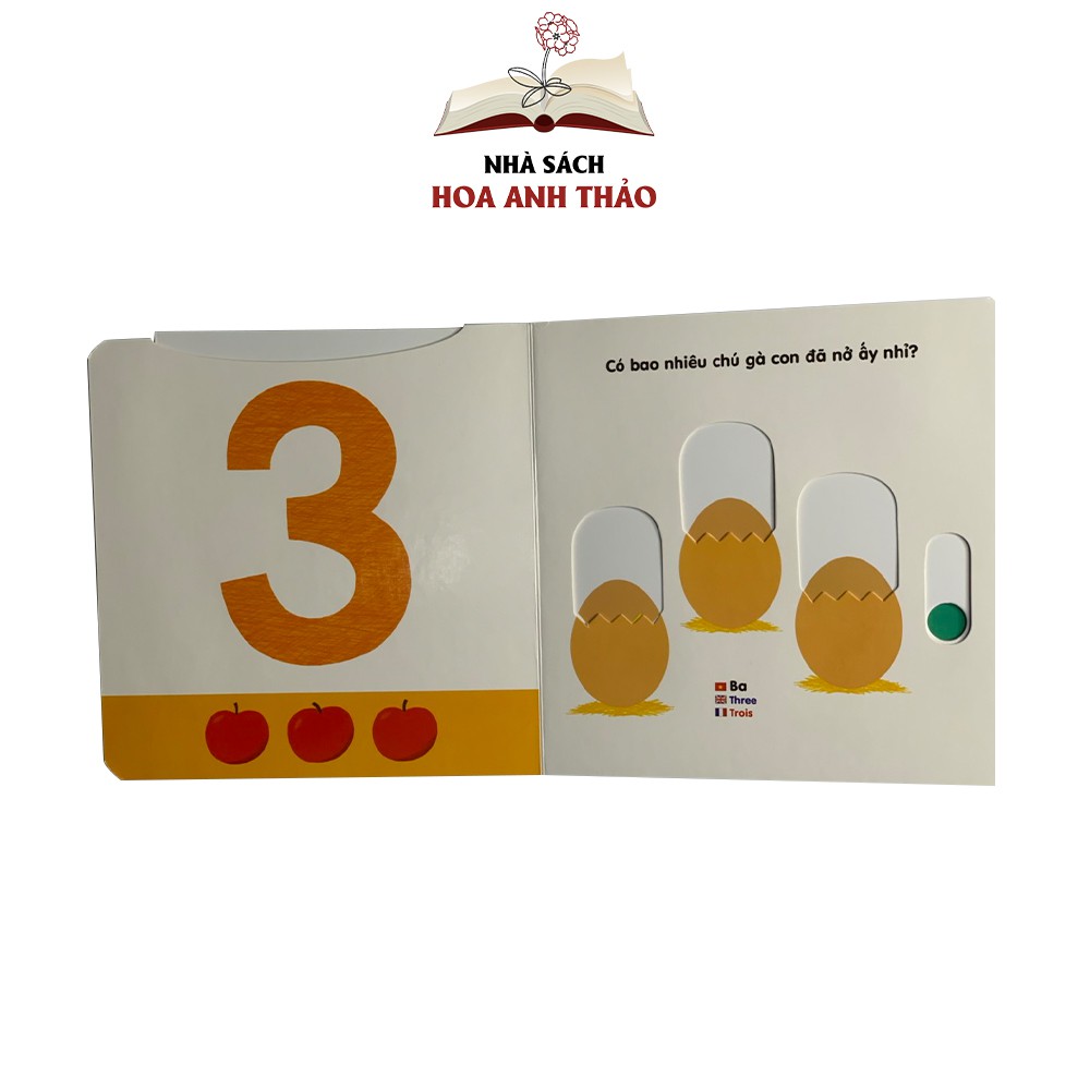 Sách chuyển động tương tác - Đa ngữ Anh Việt Pháp chủ đề Numbers Số đếm