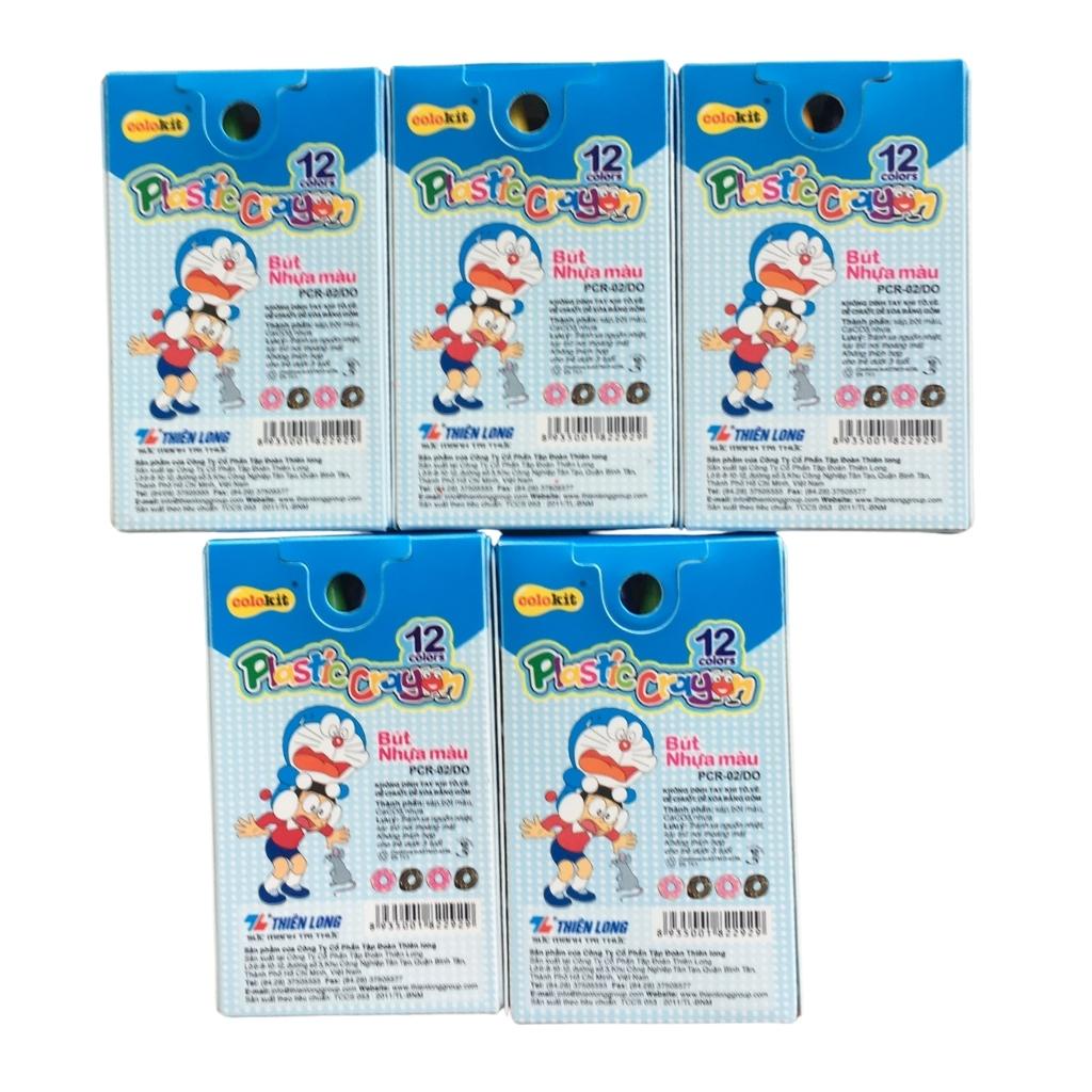 Bút sáp nhựa Doraemon 12 màu Colokit PCR-02/Do