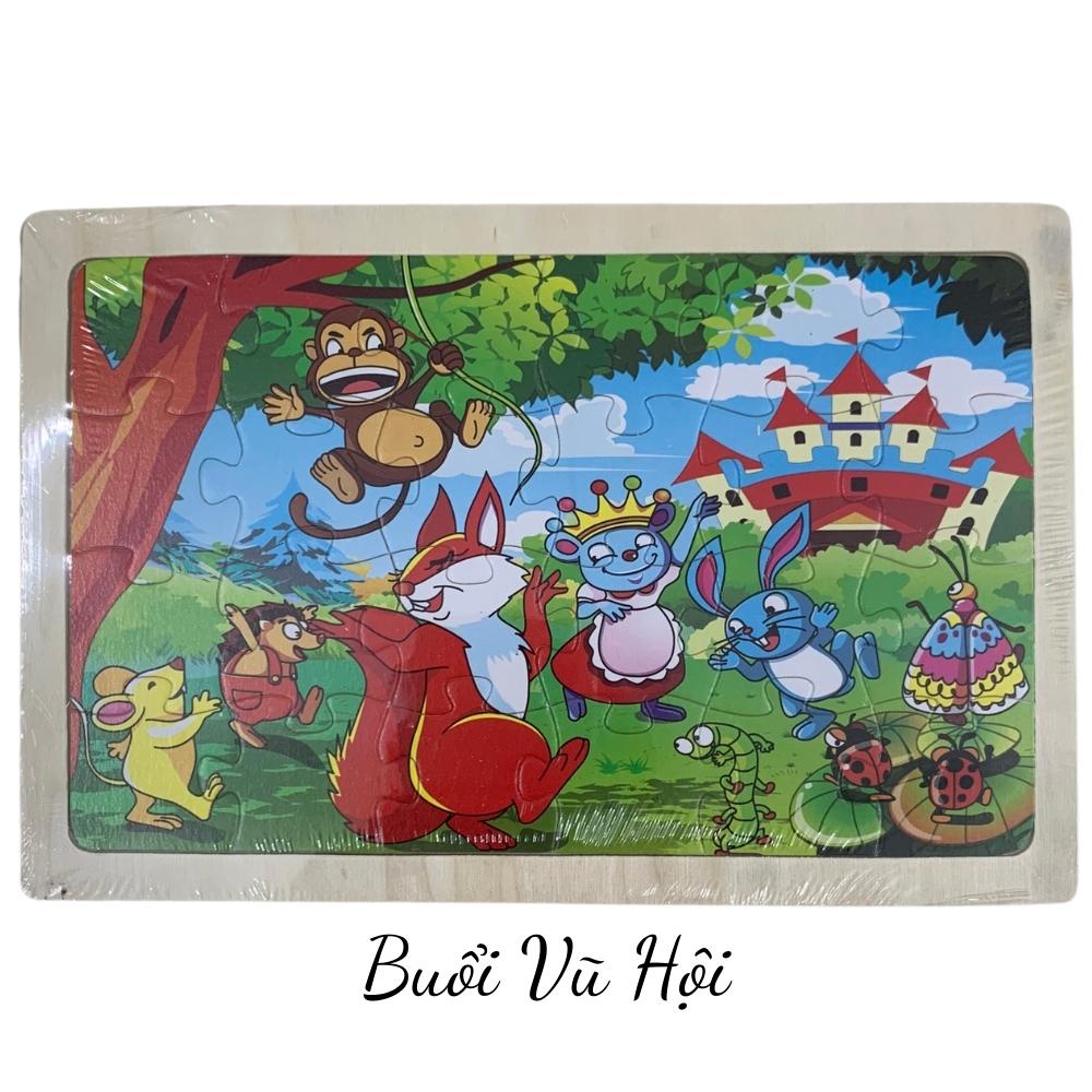 Đồ chơi Tranh Ghép Hình 24 Miếng Bằng Gỗ Cho Bé