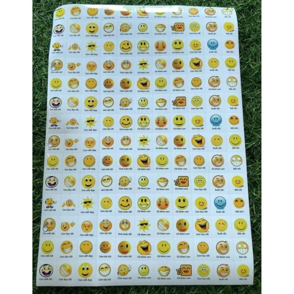 Sticker Khen Thưởng Học Sinh Combo 10 Tờ A4 Tiếng Việt - Tiếng Anh