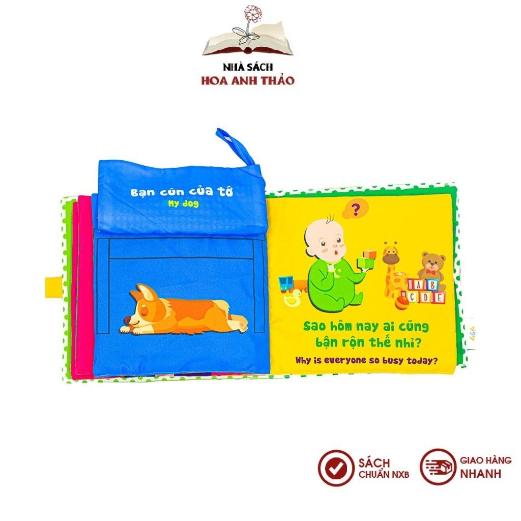 Sách vải Lalala baby, song ngữ đa tương tác Nhà tớ có những ai?