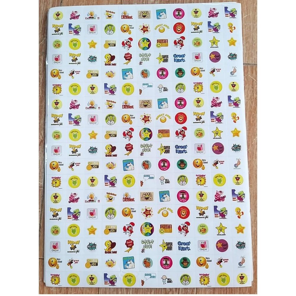 Sticker Khen Thưởng Học Sinh Combo 10 Tờ A4 Tiếng Việt - Tiếng Anh