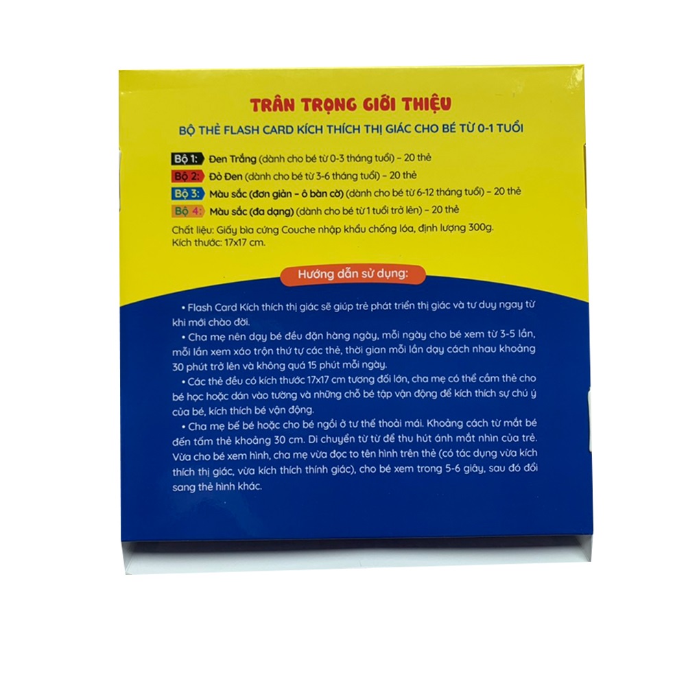 Thẻ Flash card kích thích thị giác cho bé từ 0-1 tuổi