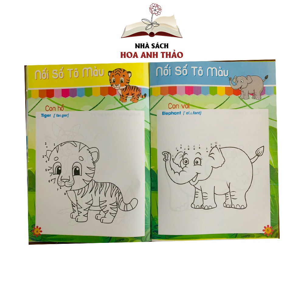 Sách - Tô màu nối số thông minh song ngữ anh việt