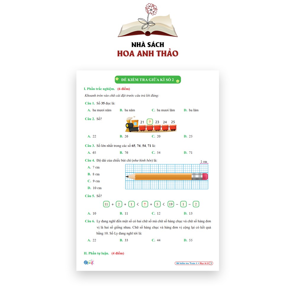 Sách - Đề kiểm tra toán và tiếng việt lớp 1 học kỳ 2 Cánh diều