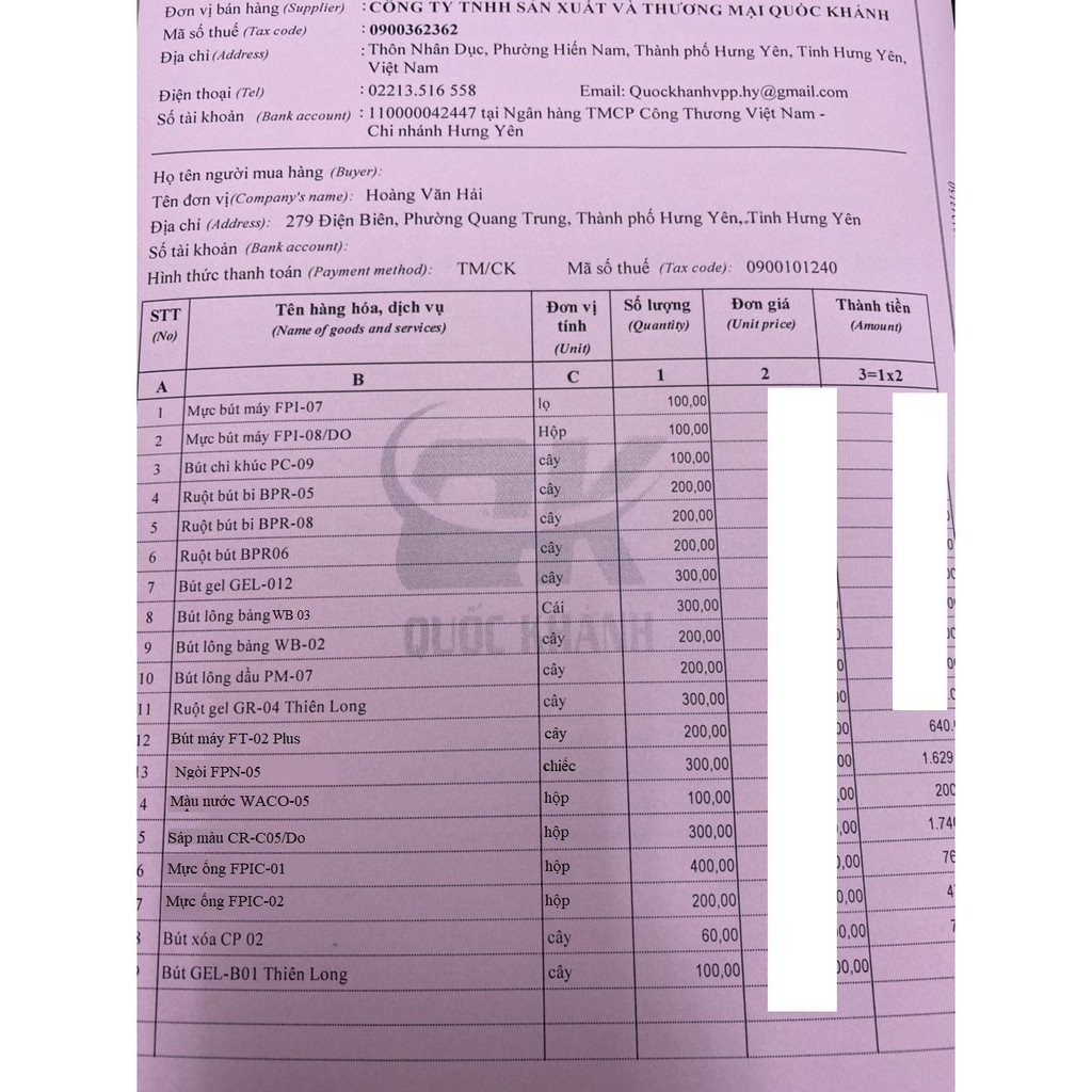 Mực Bút Máy - Ống Mực Thiên Long FPIC-01 FPIC-02 Hộp 10 Ống