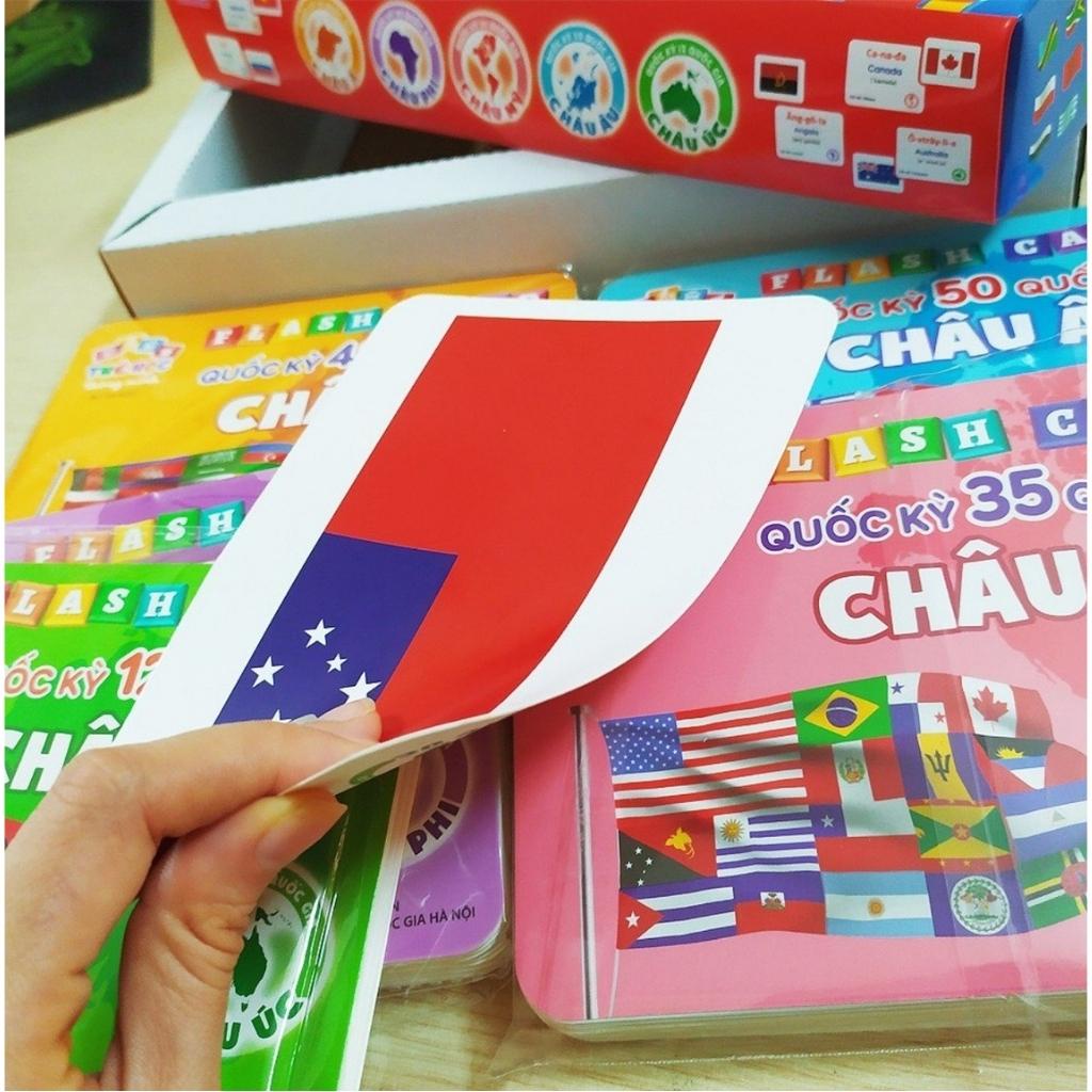 Bộ Thẻ Học Song Ngữ Quốc Kỳ Các Quốc Gia Trên Thế Giới Việt Hà