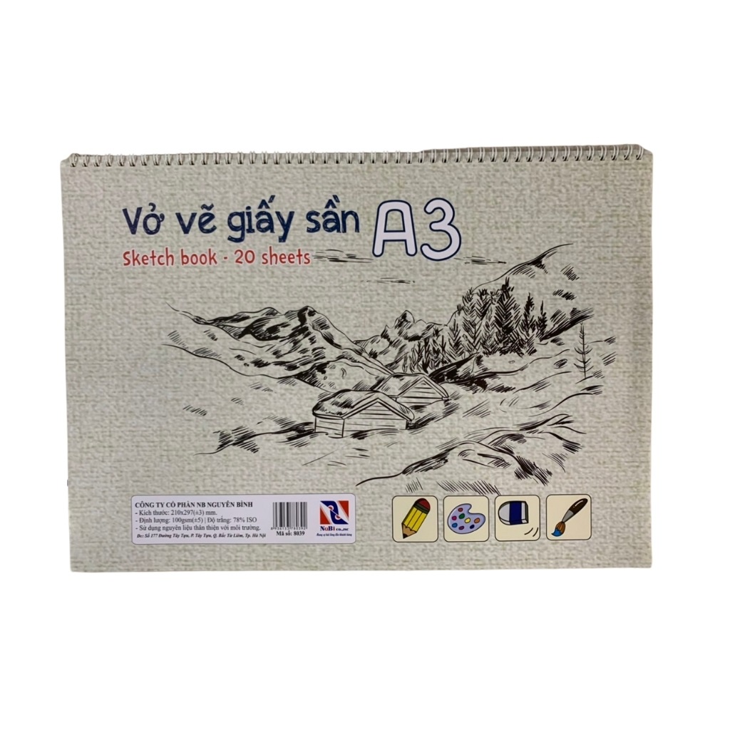 giấy vẽ màu nước chuyên dụng A3, A4 giấy màu kem