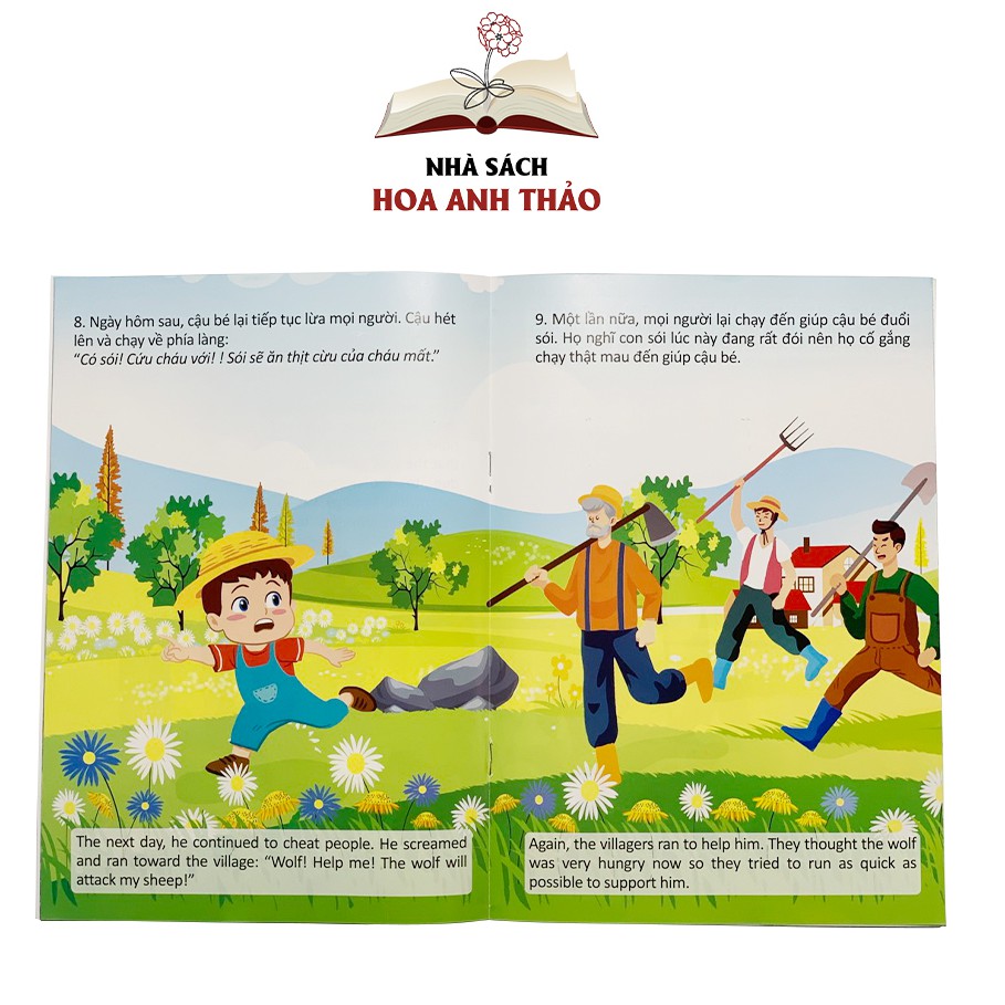 Sách Truyện tranh thiếu nhi song ngữ Việt Anh chọn lọc cho bé (bộ 10 quyển)
