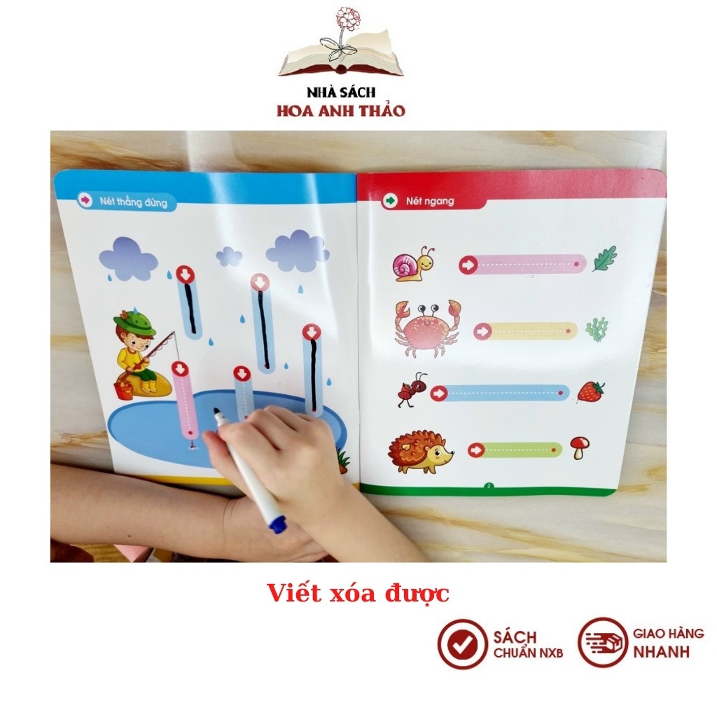 Sách - Bộ Vở Viết Xóa Được - Wipe Clean Luyện Viết Không Sợ Sai ( Bộ 5 Cuốn) - Tặng Kèm 2 Bút