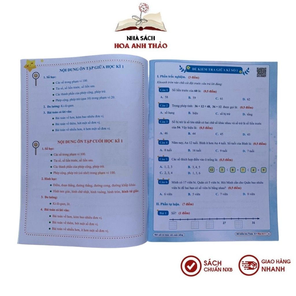 Sách - Đề kiểm tra Toán và Tiếng Việt lớp 2 - Kết nối tri thức với cuộc sống - Học kỳ 1