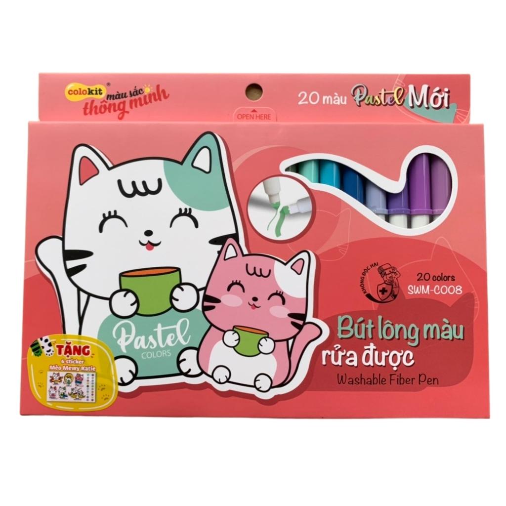 Bút Lông Màu Pastel Washable Fiber Pen Thiên Long Colokit SWM-C008