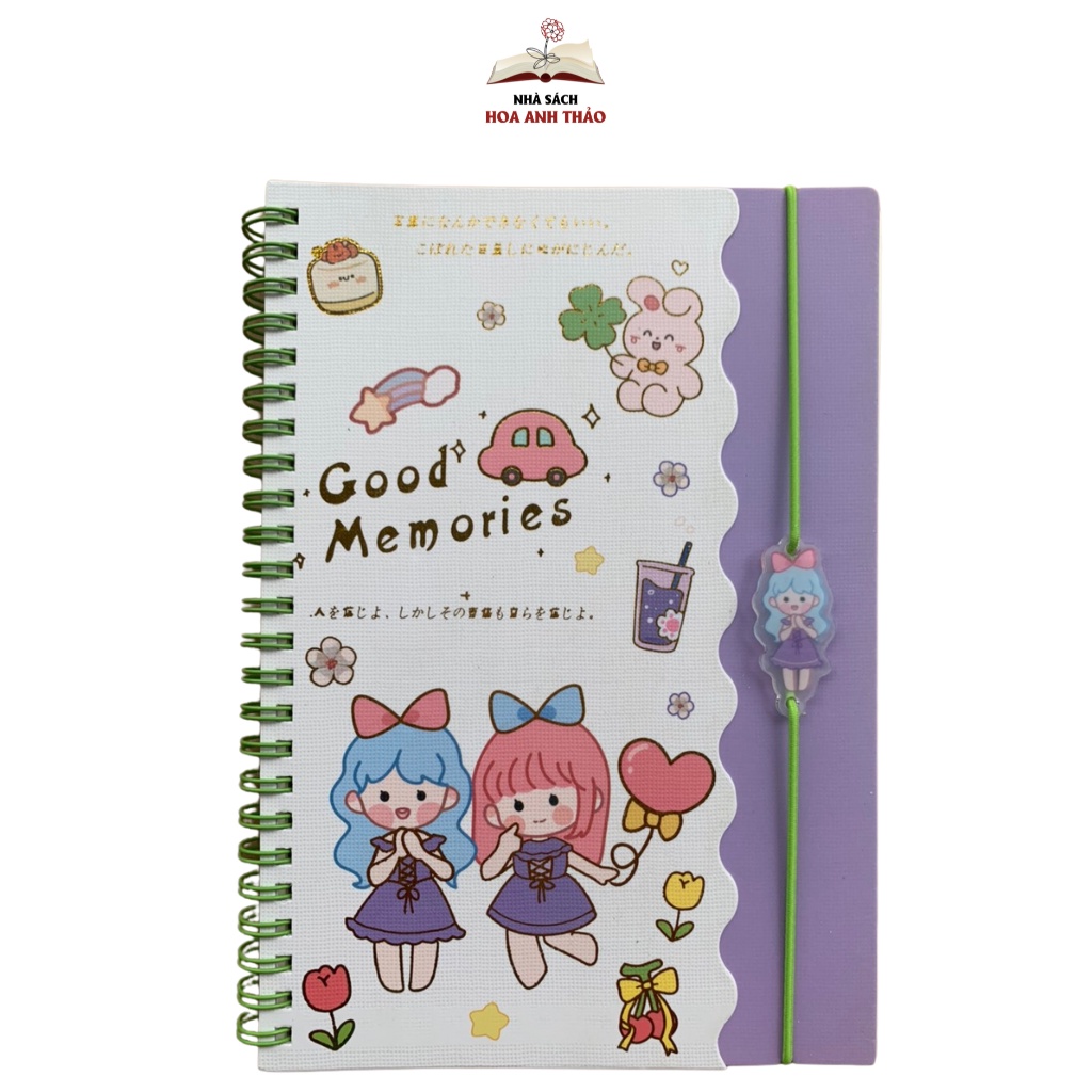 Sổ lò xo Good Memories , sổ tay ghi chép khổ A5 dòng kẻ ngang, chọn màu sắc