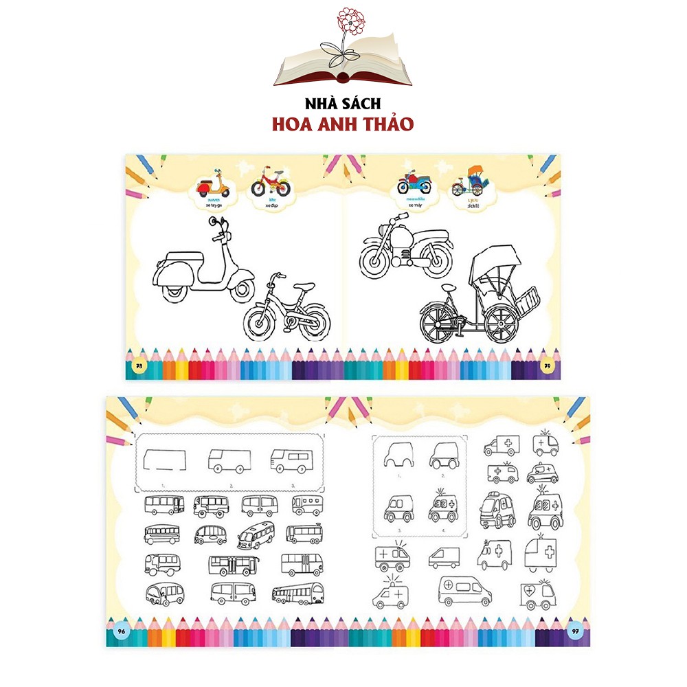 Sách - Bé tô màu 9999 song ngữ Anh Việt cho bé 2-6 tuổi