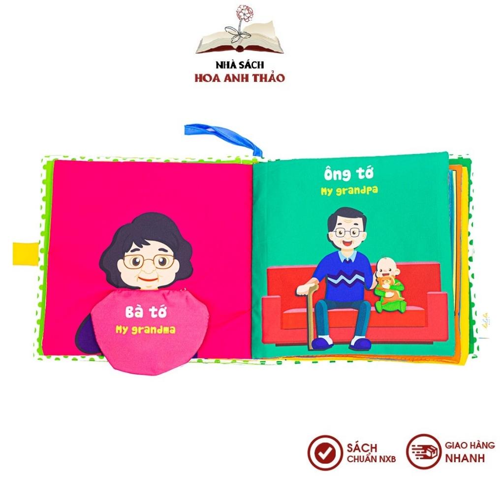 Sách vải Lalala baby, song ngữ đa tương tác Nhà tớ có những ai?