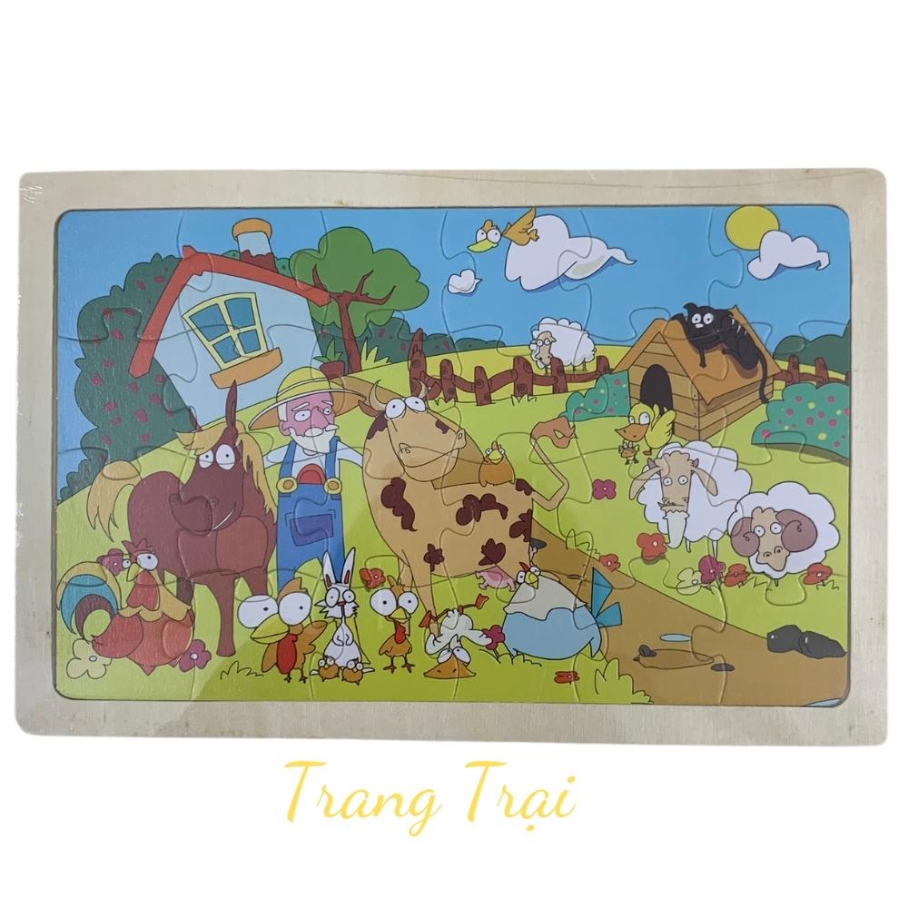 Đồ chơi Tranh Ghép Hình 24 Miếng Bằng Gỗ Cho Bé