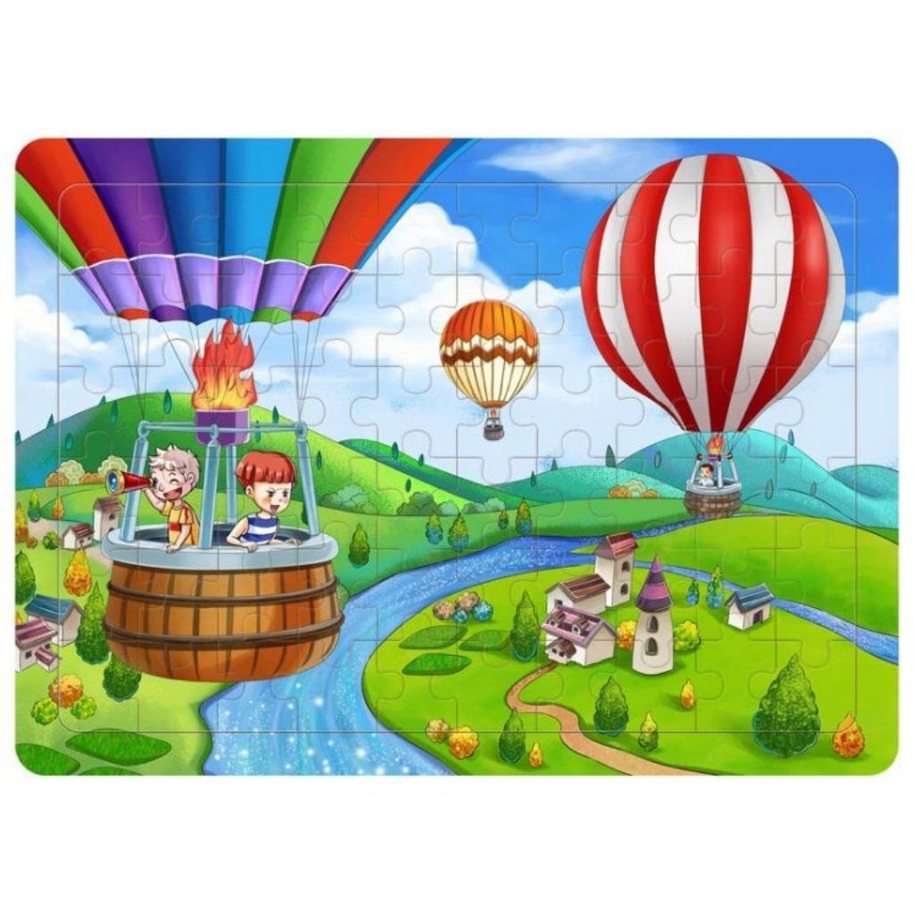 Tranh ghép hình bằng gỗ cho bé 60 mảnh - Đồ chơi ghép gỗ PUZZLE - Bộ xếp gỗ