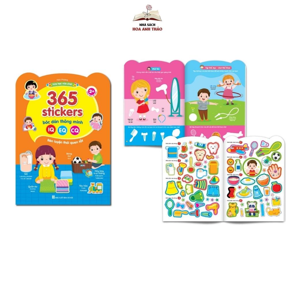 Sách - 365 stickers Bóc dán thông minh song ngữ Việt Anh dành cho trẻ từ 2-6 tuổi (Bộ 6 cuốn)