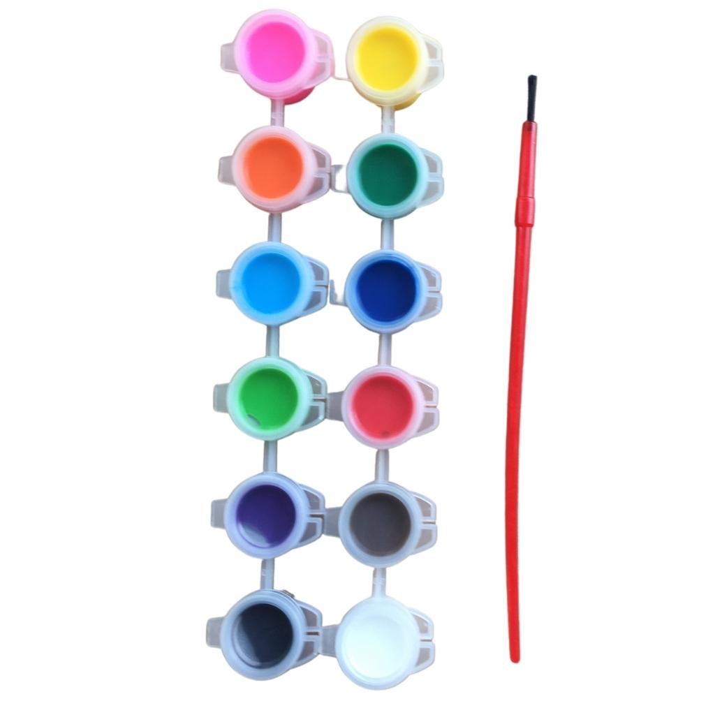 Màu nước - Màu vẽ acrylic tô tượng bộ 12 màu kèm 1 cọ vẽ