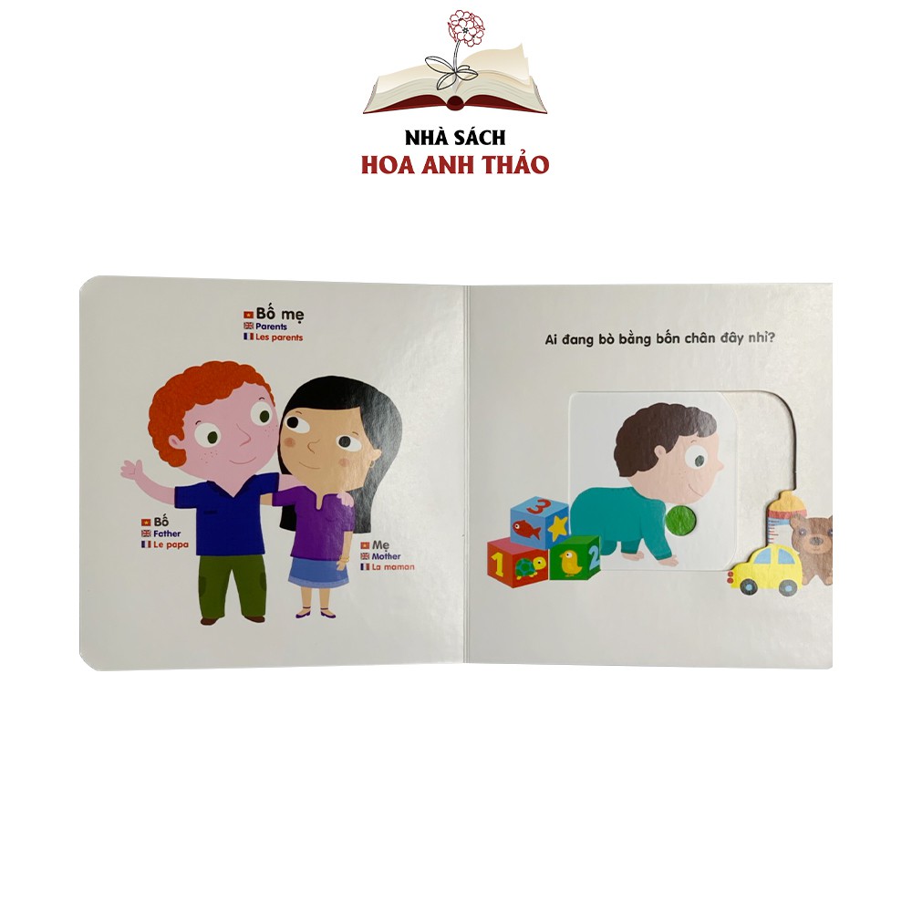 Sách chuyển động tương tác - Đa ngữ Anh Việt Pháp chủ đề Family Gia đình