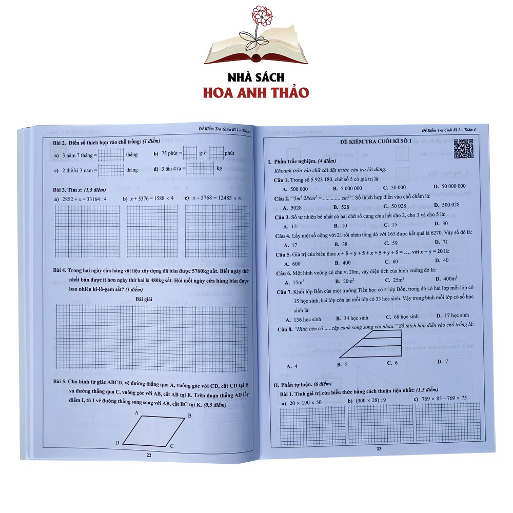 Sách - Bài tập tuần và đề kiểm tra Toán và Tiếng Việt lớp 4 học kỳ 1