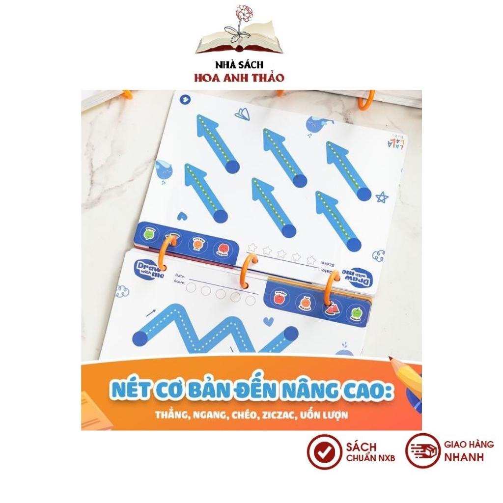 Sách vẽ thông minh cho bé xóa được, học liệu giáo dục sớm thương hiệu Lalala Baby 68 Trang