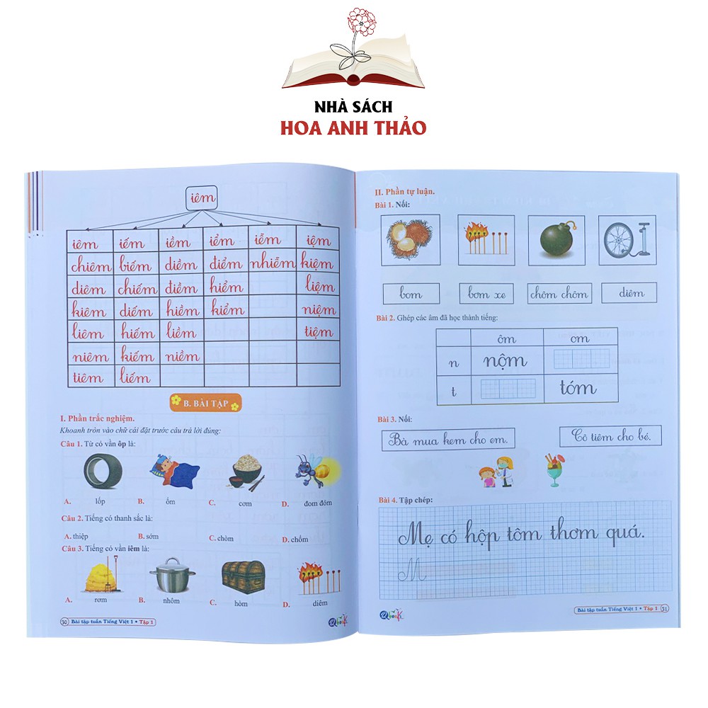 Sách - Bài tập tuần và Đề kiểm tra toán và tiếng việt lớp 1 học kỳ 1 Cánh diều