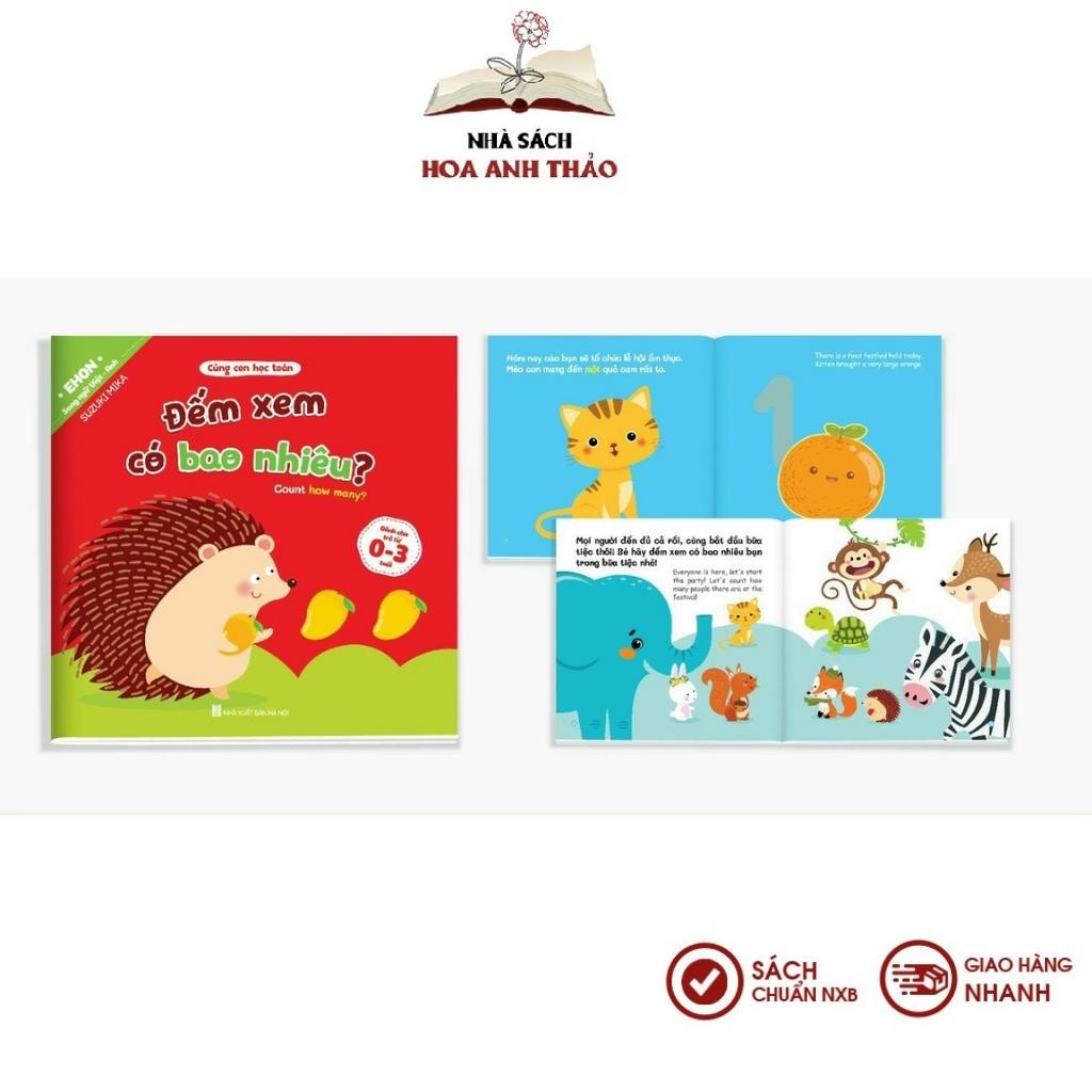 Sách Ehon cùng con học toán Song ngữ Việt Anh (bộ 08 cuốn, có File quét mã QR)
