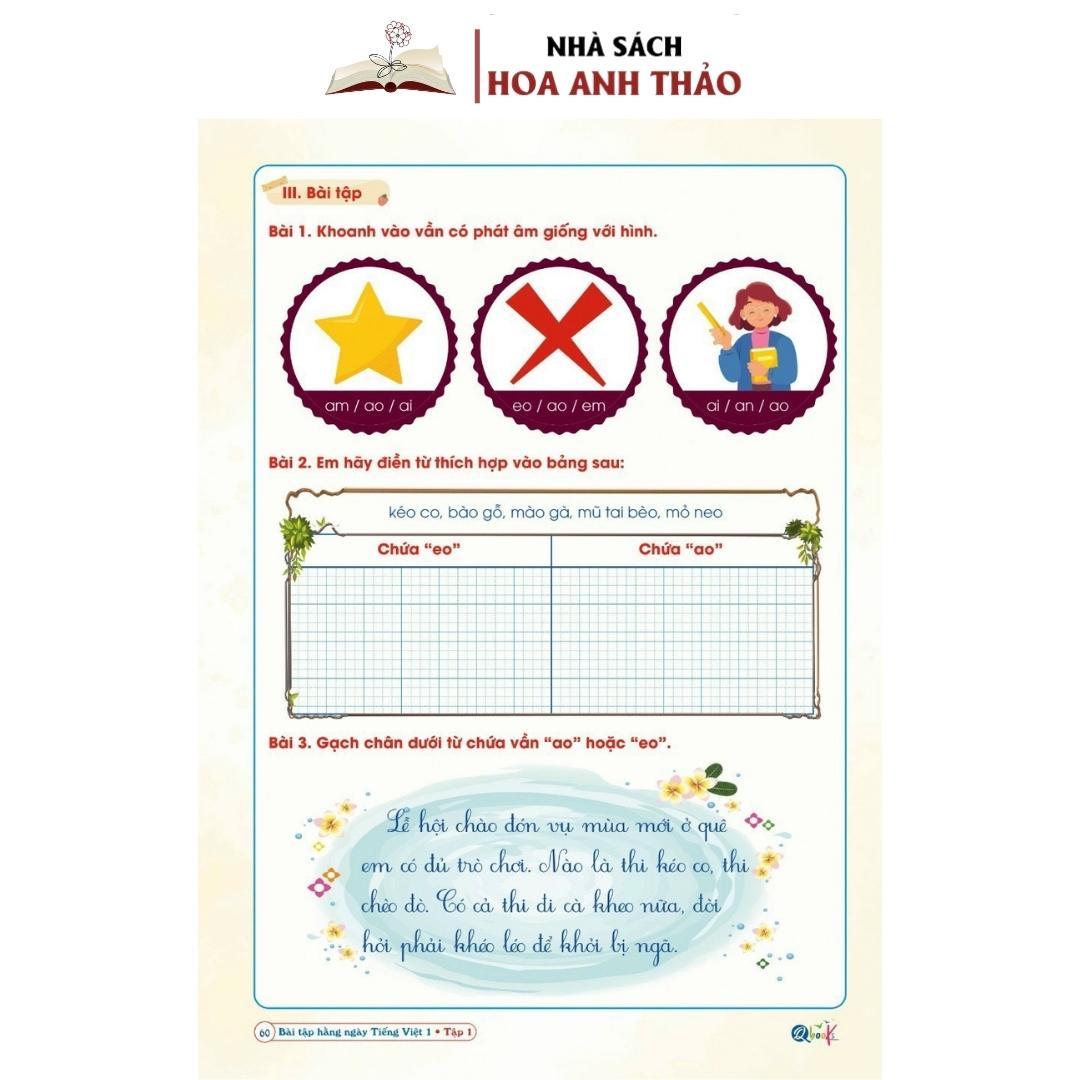 Bài tập hàng ngày lớp 1 -TOÁN,TIẾNG VIỆT- bộ KẾT NỐI- TẬP 1