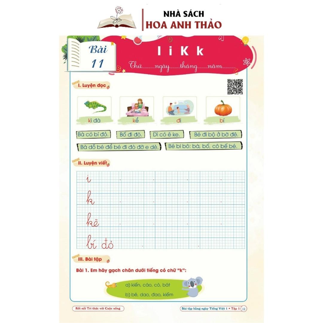 Bài tập hàng ngày lớp 1 -TOÁN,TIẾNG VIỆT- bộ KẾT NỐI- TẬP 1