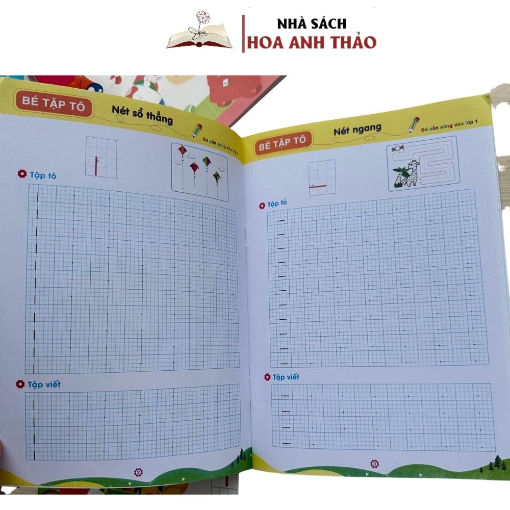 Combo 6 quyển Tô cho trẻ mẫu giáo - Bé sẵn sàng vào lớp 1- loại dày