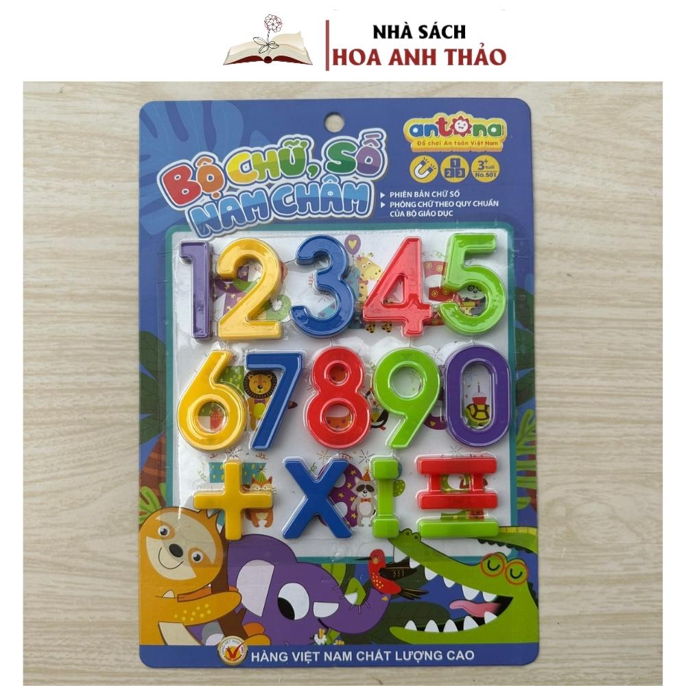 Combo Bộ chữ cái và bộ chữ số nam châm từ nhựa an toàn cho bé hàng Antona