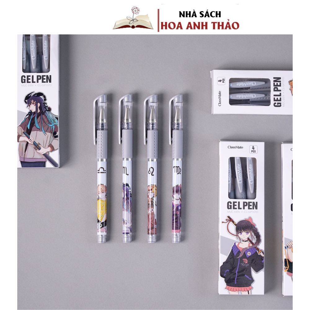 Hộp 4 bút gel classmate CL-GP107P - Thiết kế cung hoàng đạo