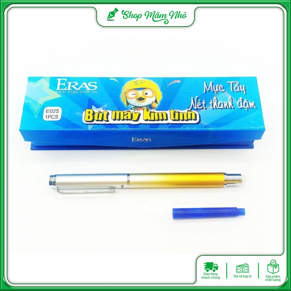 Bút Máy Eras E025 có đầu tẩy - Ngòi mài tặng 1 ngòi + 1 ống mực