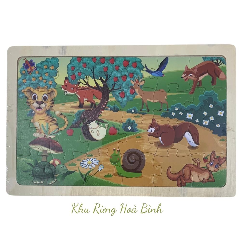 Đồ chơi Tranh Ghép Hình 24 Miếng Bằng Gỗ Cho Bé