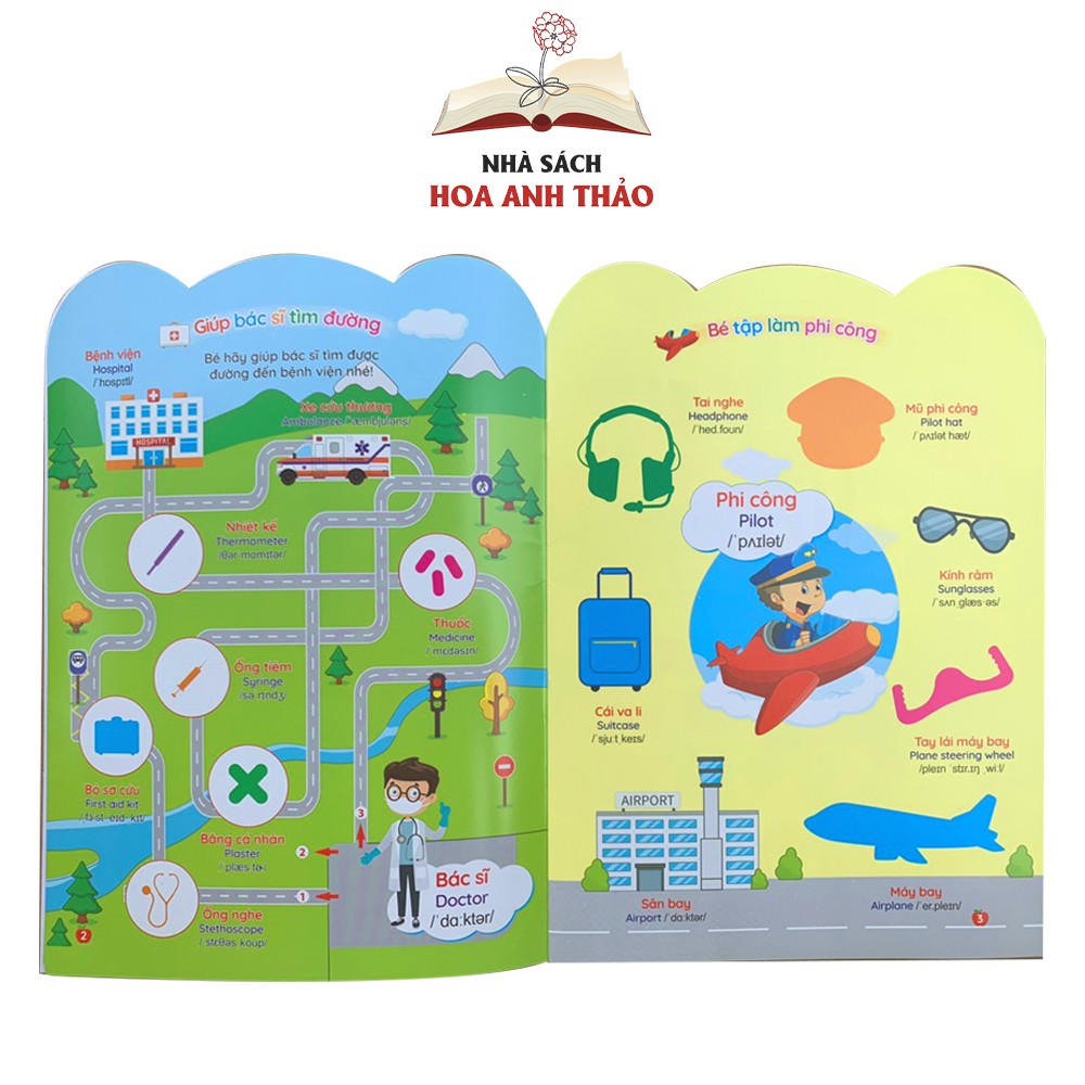 Sách Bóc dán thông minh song ngữ Việt Anh dành cho trẻ từ 2-6 tuổi