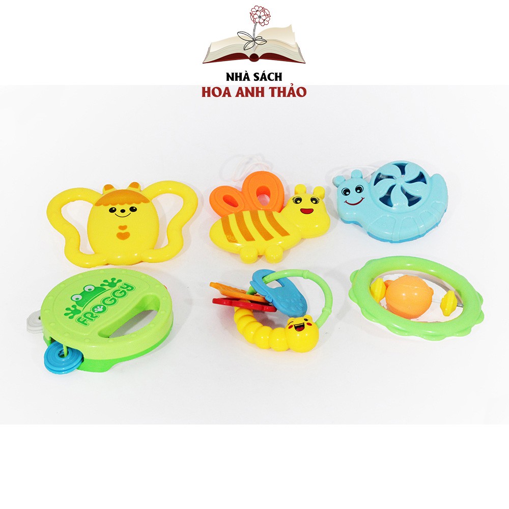 Đồ chơi hộp 6 xúc xắc Antona lục lạc hình động vật ngộ nghĩnh cho bé từ 3 tháng tuổi