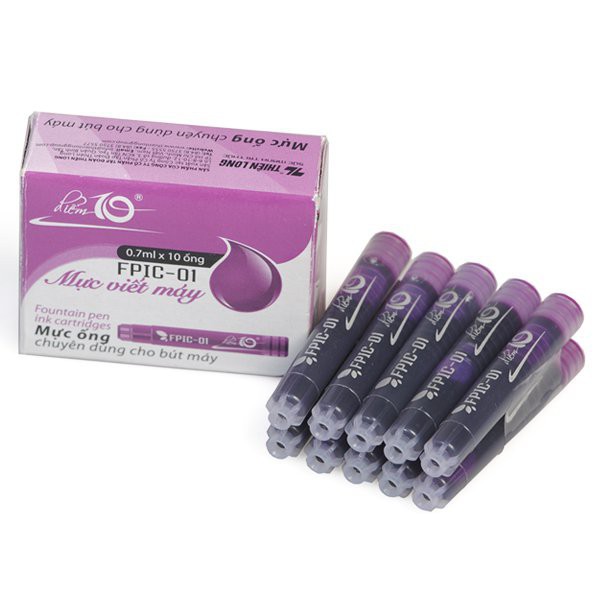 Mực Bút Máy - Ống Mực Thiên Long FPIC-01 FPIC-02 Hộp 10 Ống