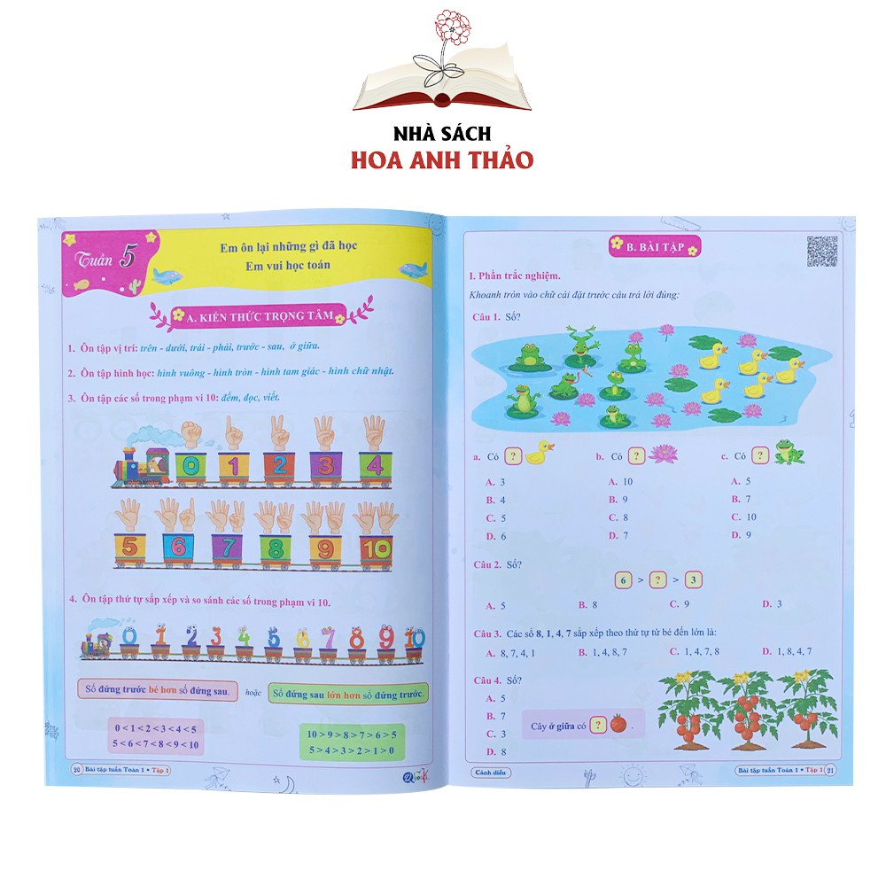 Sách - Bài tập tuần và Đề kiểm tra toán và tiếng việt lớp 1 học kỳ 1 Cánh diều