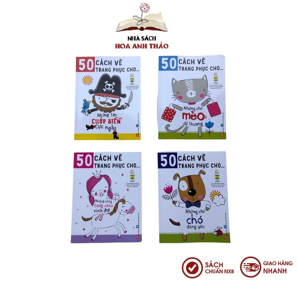 Sách - 50 Cách vẽ trang phục cho bé 3-9 tuổi - bộ 04 cuốn